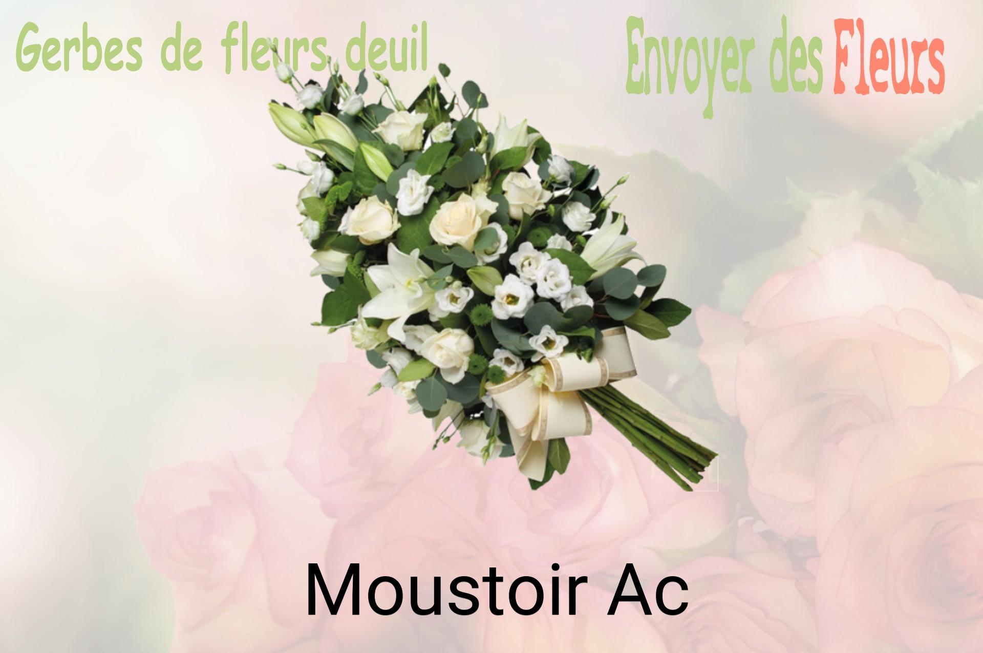 Gerbe de fleurs de deuil livrée à Moustoir-Ac